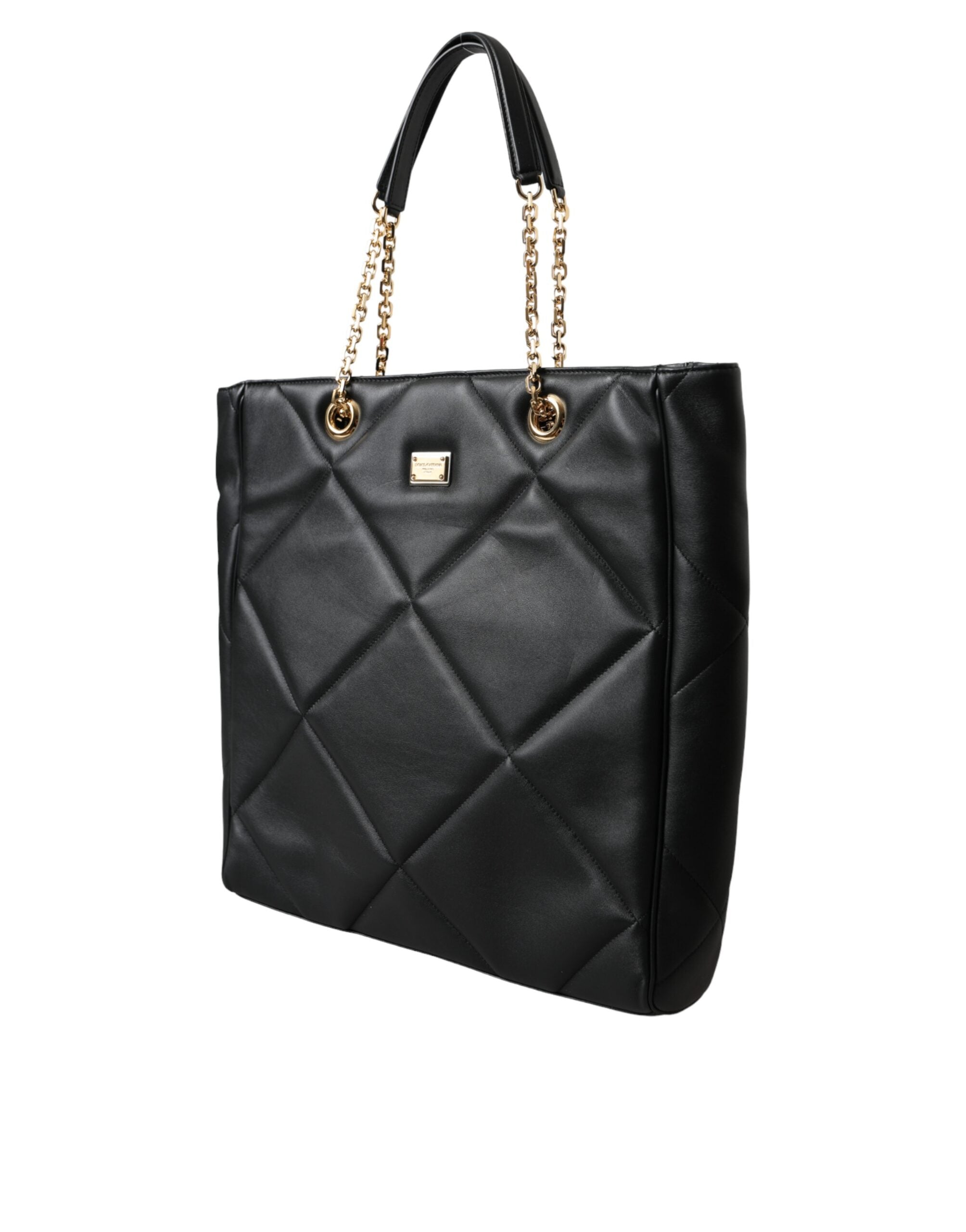 Dolce & Gabbana Black Leather JUNGLE Quilted Shopping Tote Bag -  Luxury Shopper Bag for Women -  Dolce & Gabbana. Dolce & Gabbana Black Leather JUNGLE Quilted Shopping Tote Bag -  Luxury Shopper Bag for Women -  Dolce & Gabbana.