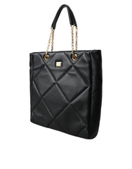 Dolce & Gabbana Black Leather JUNGLE Quilted Shopping Tote Bag -  Luxury Shopper Bag for Women -  Dolce & Gabbana.