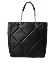 Dolce & Gabbana Black Leather JUNGLE Quilted Shopping Tote Bag -  Luxury Shopper Bag for Women -  Dolce & Gabbana.