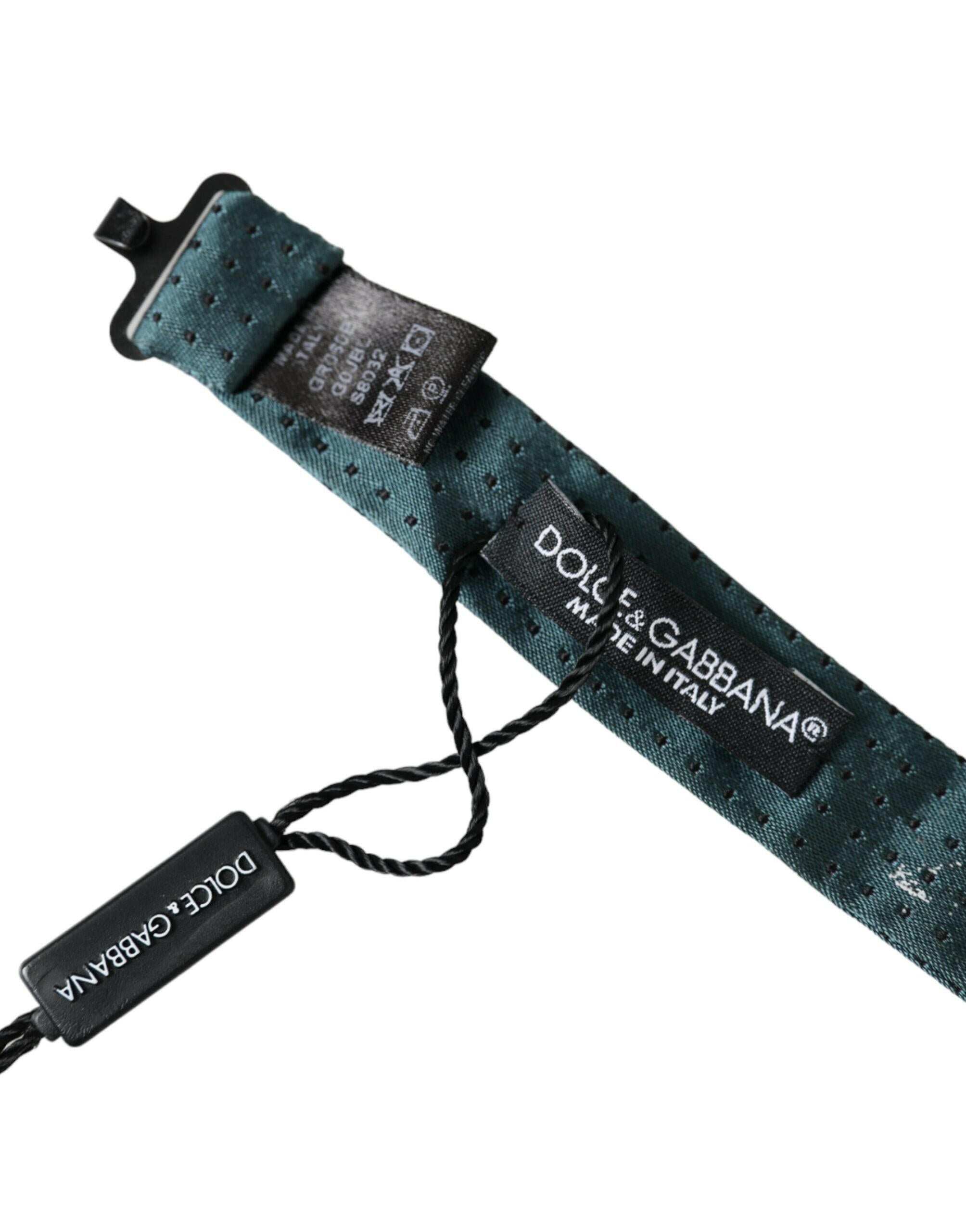 Dolce & Gabbana Green Silk Fantasy Adjustable Neck Men Papillon Bow Tie -  Neckties, Men -  Dolce & Gabbana. Dolce & Gabbana Green Silk Fantasy Adjustable Neck Men Papillon Bow Tie -  Neckties, Men -  Dolce & Gabbana.