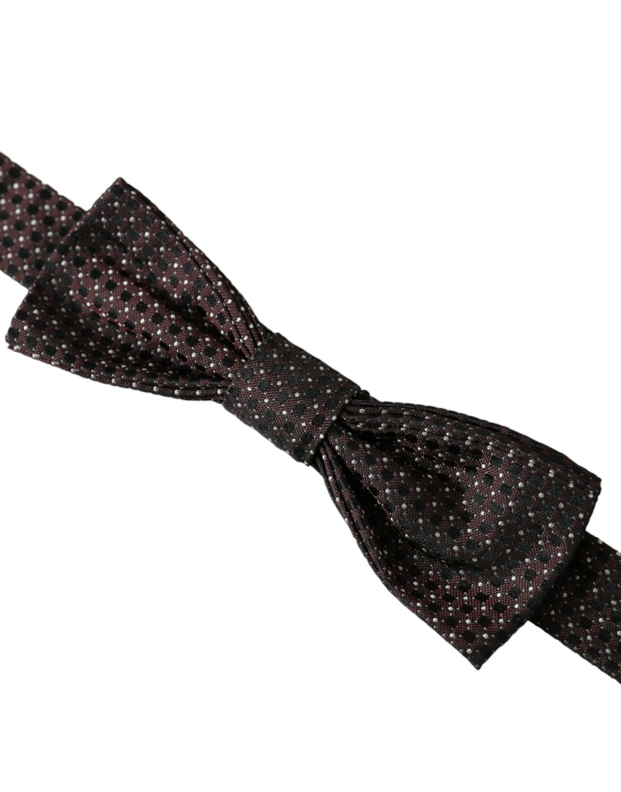Dolce & Gabbana Brown Fantasy Silk Adjustable Neck Men Papillon Bow Tie -  Neckties, Men -  Dolce & Gabbana. Dolce & Gabbana Brown Fantasy Silk Adjustable Neck Men Papillon Bow Tie -  Neckties, Men -  Dolce & Gabbana.