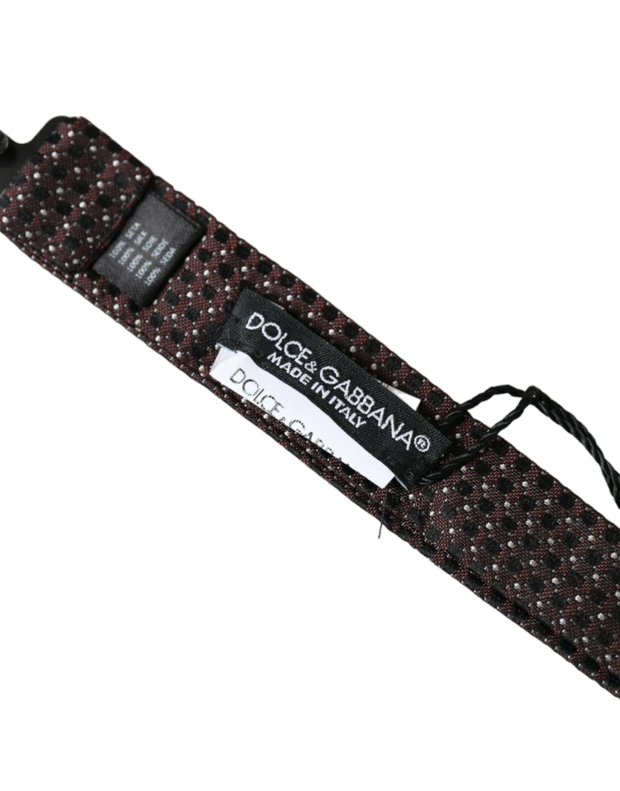 Dolce & Gabbana Brown Fantasy Silk Adjustable Neck Men Papillon Bow Tie -  Neckties, Men -  Dolce & Gabbana. Dolce & Gabbana Brown Fantasy Silk Adjustable Neck Men Papillon Bow Tie -  Neckties, Men -  Dolce & Gabbana.