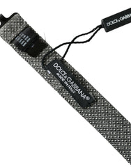 Dolce & Gabbana Gray Silk Patterned Adjustable Neck Men Papillon Bow Tie -  Neckties, Men -  Dolce & Gabbana.