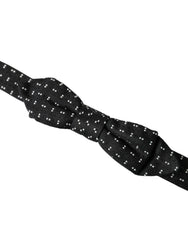 Dolce & Gabbana Black Silk Patterned Adjustable Neck Men Papillon Bow Tie -  Neckties, Men -  Dolce & Gabbana.