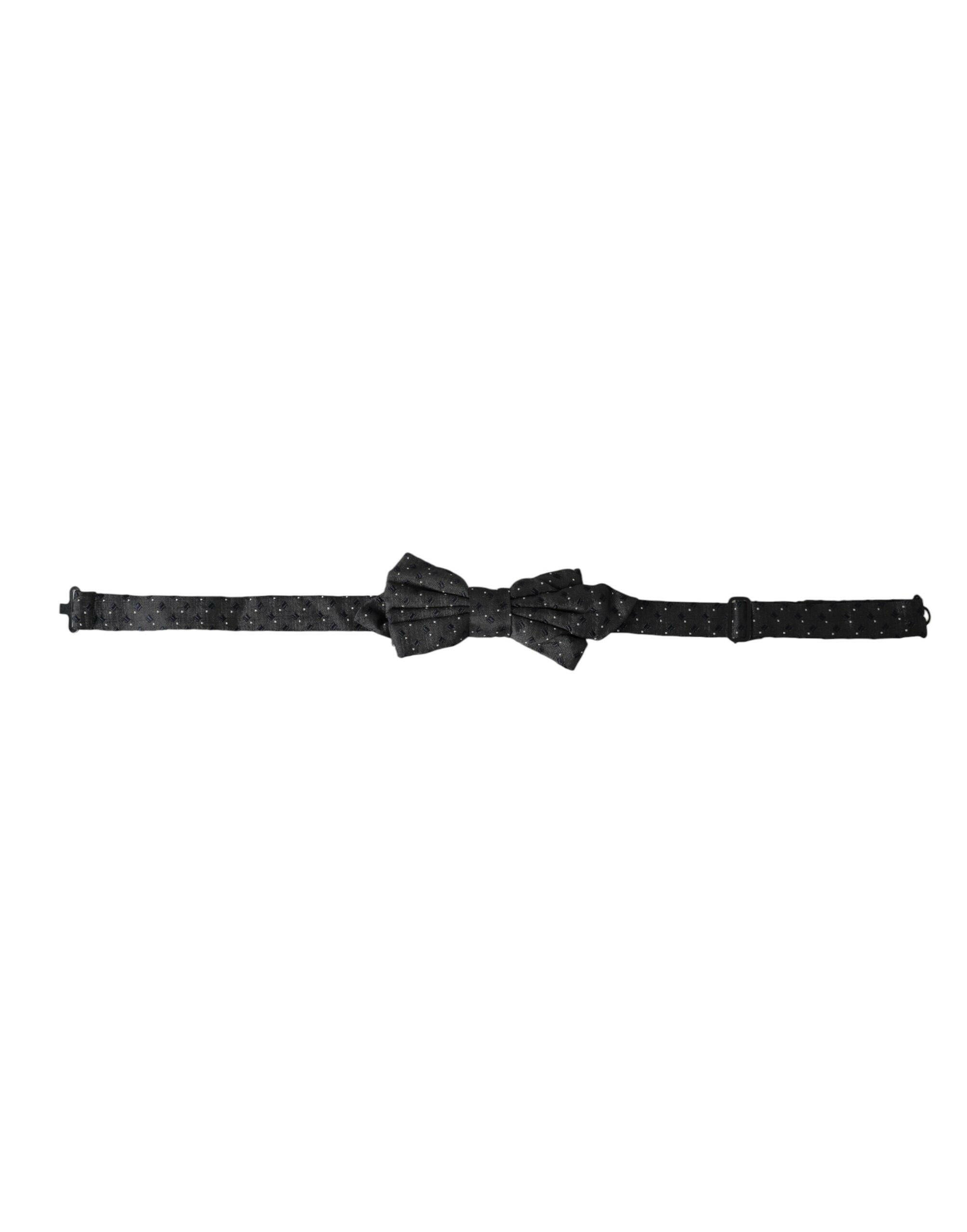Dolce & Gabbana Black Silk Patterned Adjustable Neck Men Papillon Bow Tie -  Neckties, Men -  Dolce & Gabbana. Dolce & Gabbana Black Silk Patterned Adjustable Neck Men Papillon Bow Tie -  Neckties, Men -  Dolce & Gabbana.