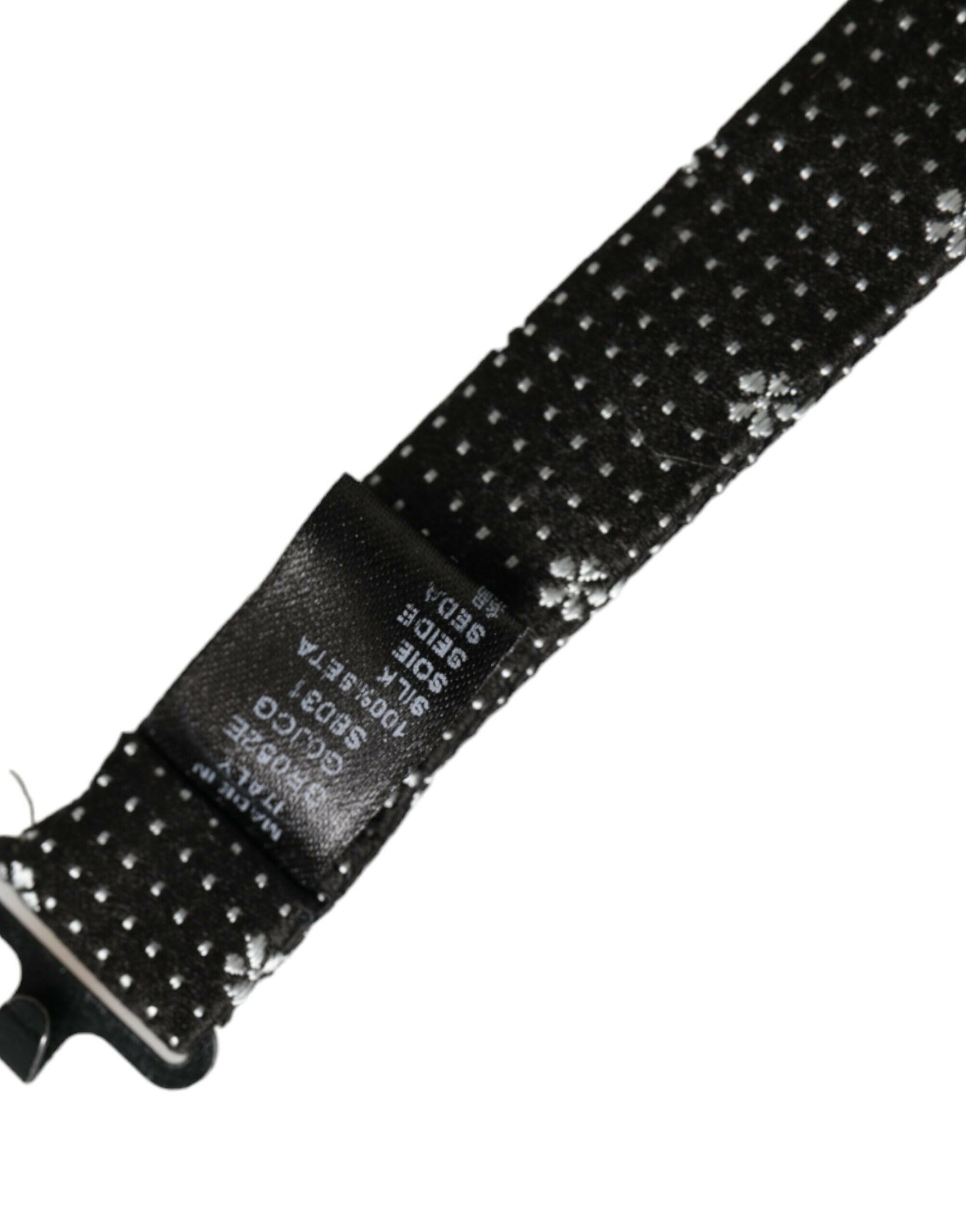 Dolce & Gabbana Black Silk Floral Adjustable Neck Men Papillon Bow Tie -  Neckties, Men -  Dolce & Gabbana. Dolce & Gabbana Black Silk Floral Adjustable Neck Men Papillon Bow Tie -  Neckties, Men -  Dolce & Gabbana.