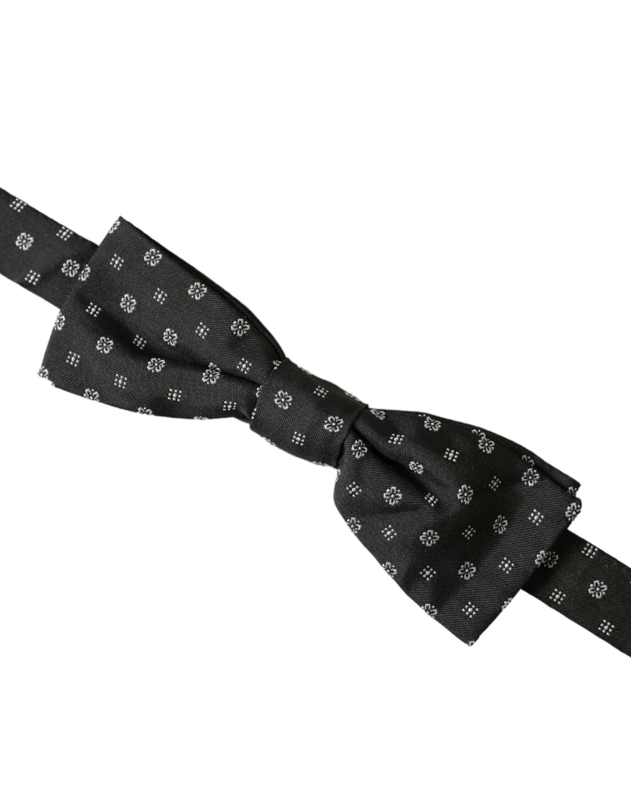 Dolce & Gabbana Black Silk Fantasy Adjustable Neck Men Papillon Bow Tie -  Neckties, Men -  Dolce & Gabbana. Dolce & Gabbana Black Silk Fantasy Adjustable Neck Men Papillon Bow Tie -  Neckties, Men -  Dolce & Gabbana.