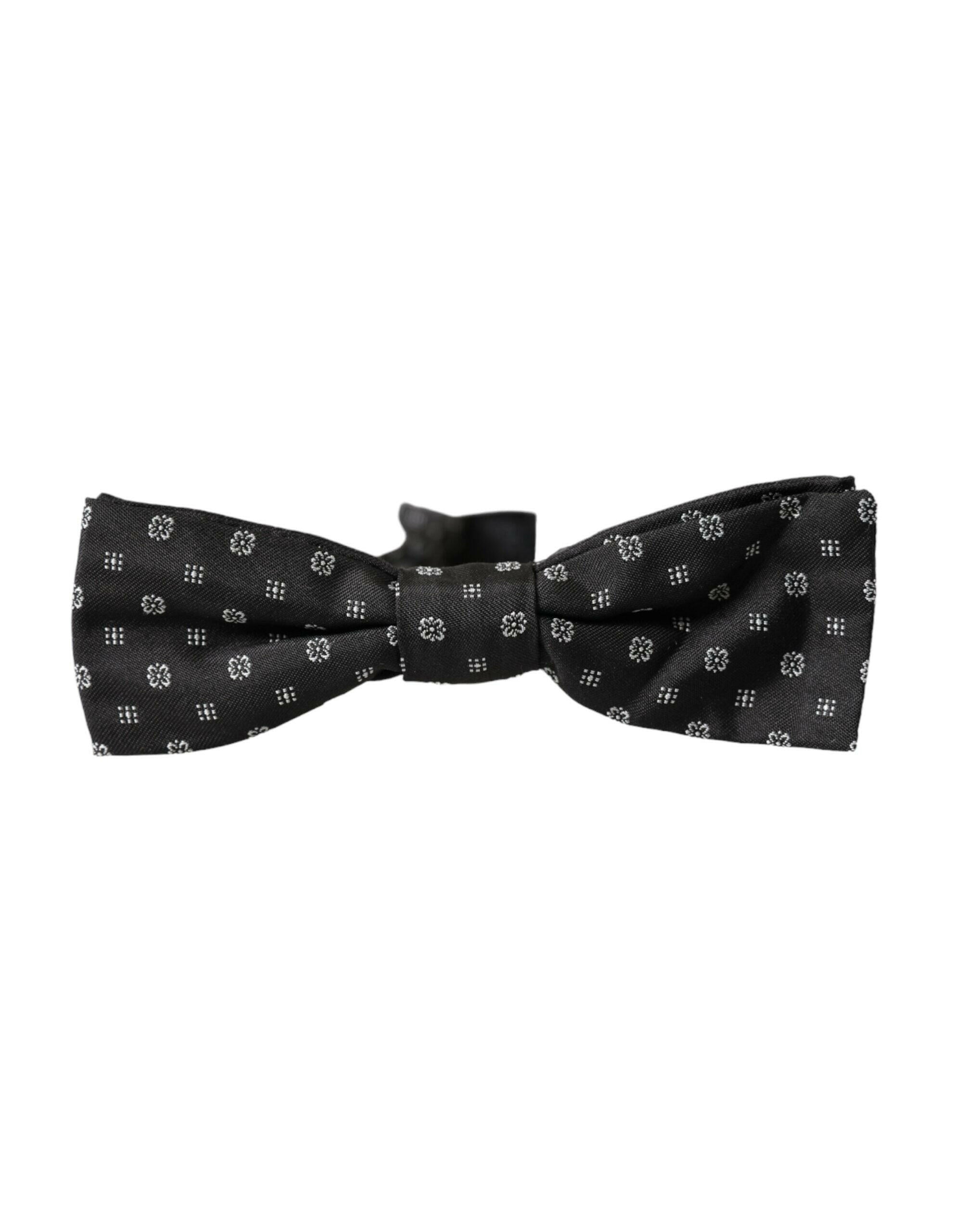 Dolce & Gabbana Black Silk Fantasy Adjustable Neck Men Papillon Bow Tie -  Neckties, Men -  Dolce & Gabbana. Dolce & Gabbana Black Silk Fantasy Adjustable Neck Men Papillon Bow Tie -  Neckties, Men -  Dolce & Gabbana.