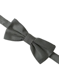 Dolce & Gabbana Gray Silk Patterned Adjustable Neck Men Bow Tie -  Neckties, Men -  Dolce & Gabbana.