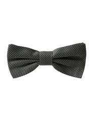 Dolce & Gabbana Gray Silk Patterned Adjustable Neck Men Bow Tie -  Neckties, Men -  Dolce & Gabbana.