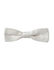 Dolce & Gabbana White Silk Patterned Adjustable Neck Men Papillon Bow Tie -  Neckties, Men -  Dolce & Gabbana.