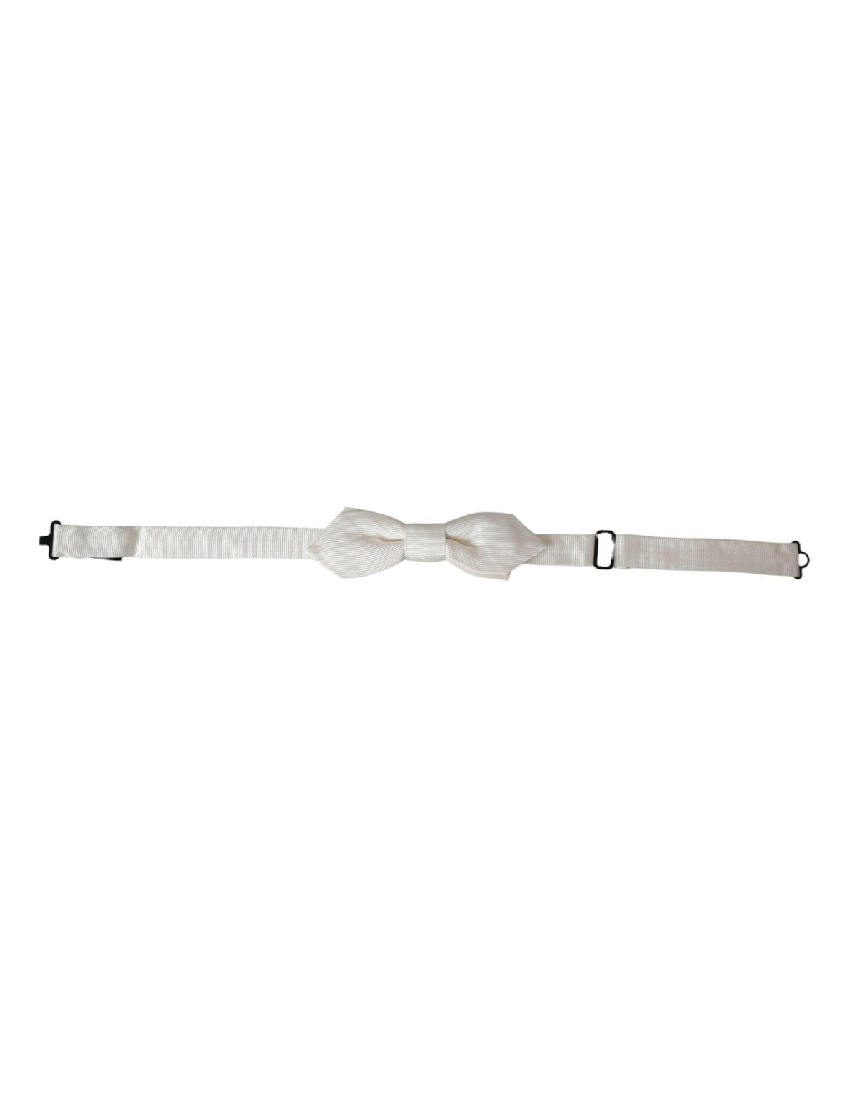 Dolce & Gabbana White Silk Adjustable Neck Men Papillon Bow Tie -  Neckties, Men -  Dolce & Gabbana.