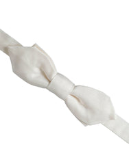Dolce & Gabbana White Silk Adjustable Neck Men Papillon Bow Tie -  Neckties, Men -  Dolce & Gabbana.