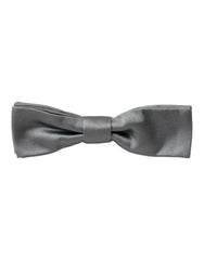 Dolce & Gabbana Gray Satin Silk Adjustable Neck Men Papillon Bow Tie -  Neckties, Men -  Dolce & Gabbana.