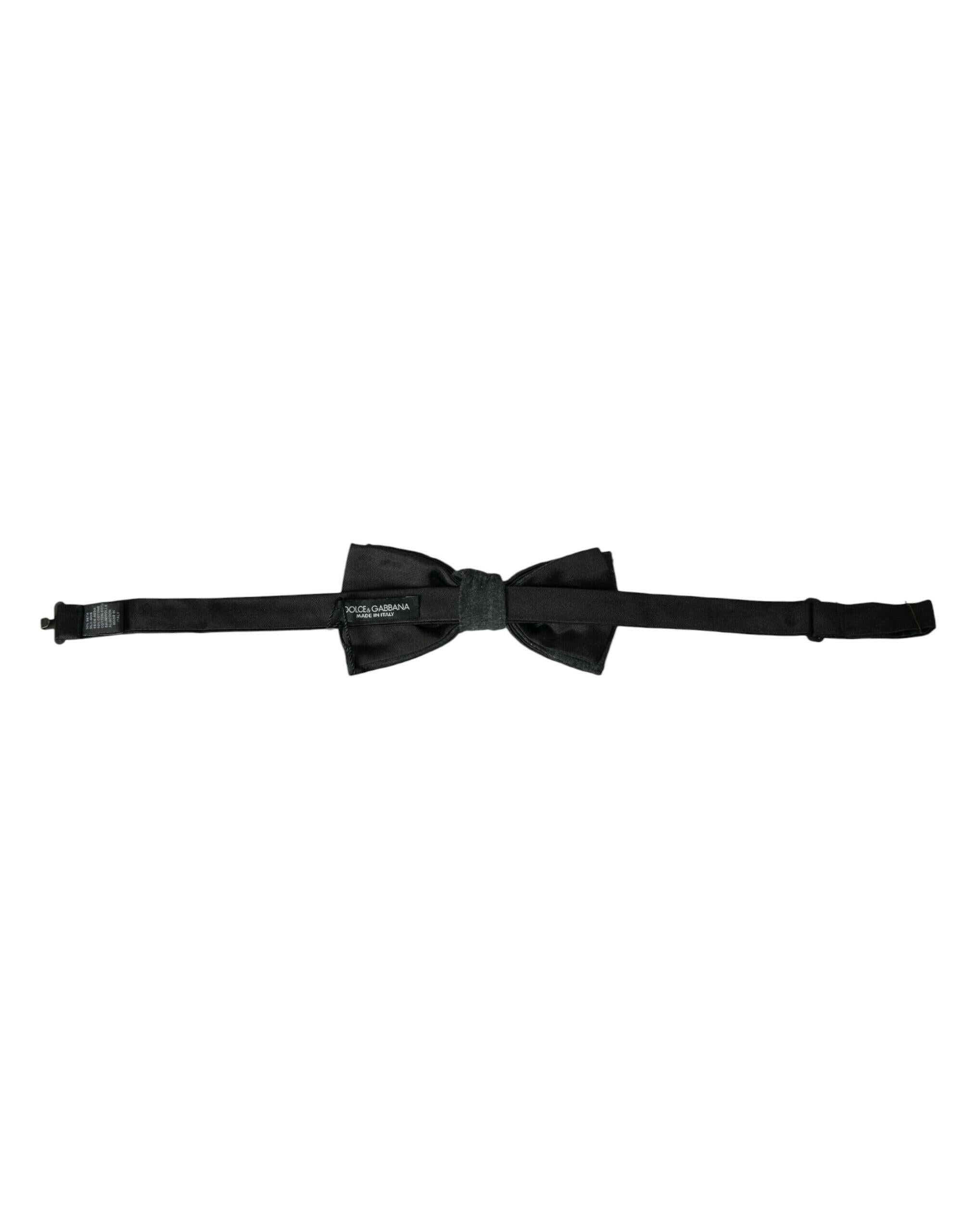 Dolce & Gabbana Dark Gray Silk Adjustable Neck Men Bow Tie -  Neckties, Men -  Dolce & Gabbana. Dolce & Gabbana Dark Gray Silk Adjustable Neck Men Bow Tie -  Neckties, Men -  Dolce & Gabbana.