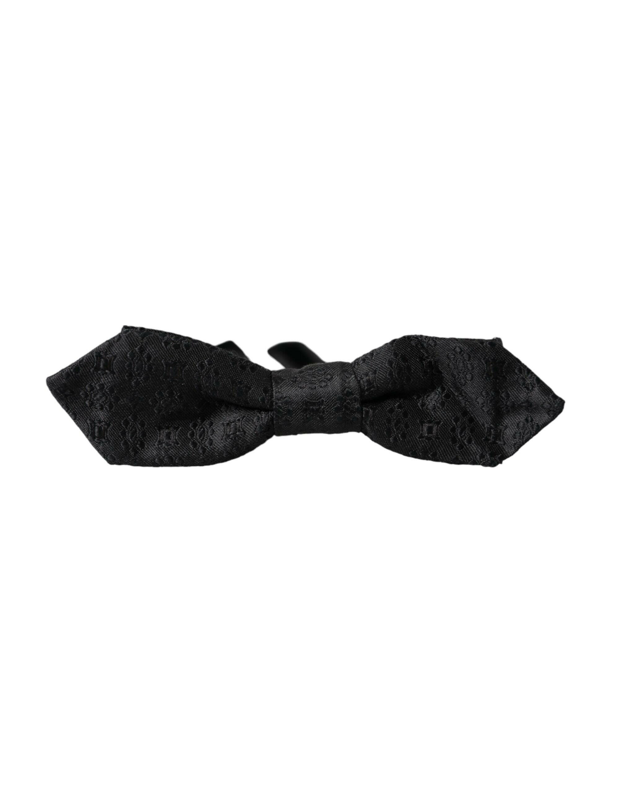 Dolce & Gabbana Black Silk Fantasy Adjustable Neck Men Bow Tie -  Neckties, Men -  Dolce & Gabbana. Dolce & Gabbana Black Silk Fantasy Adjustable Neck Men Bow Tie -  Neckties, Men -  Dolce & Gabbana.
