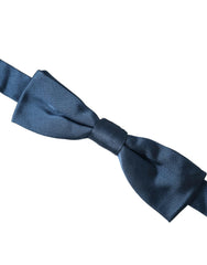 Dolce & Gabbana Blue Satin Silk Adjustable Neck Men Bow Tie -  Neckties, Men -  Dolce & Gabbana.