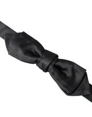 Dolce & Gabbana Black Satin Silk Adjustable Neck Men Bow Tie -  Neckties, Men -  Dolce & Gabbana.