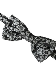 Dolce & Gabbana Black Floral Silk Adjustable Neck Men Bow Tie -  Neckties, Men -  Dolce & Gabbana.