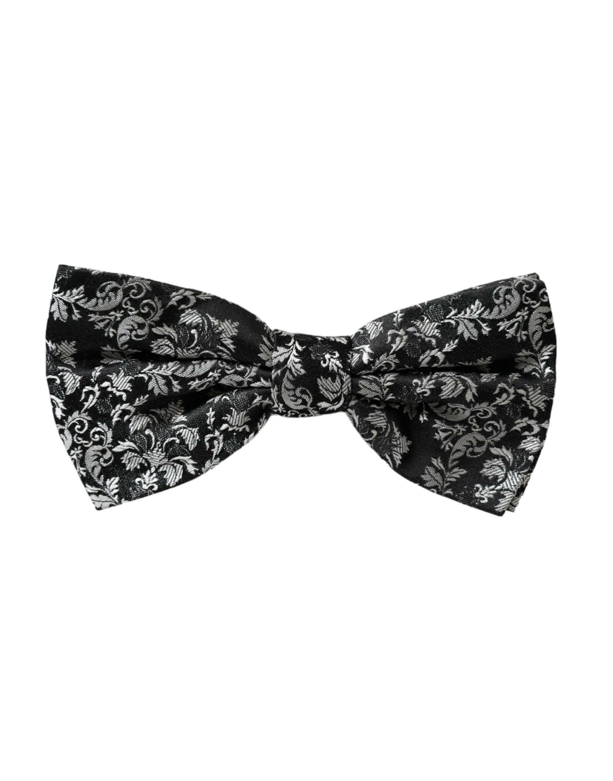 Dolce & Gabbana Black Floral Silk Adjustable Neck Men Bow Tie -  Neckties, Men -  Dolce & Gabbana. Dolce & Gabbana Black Floral Silk Adjustable Neck Men Bow Tie -  Neckties, Men -  Dolce & Gabbana.