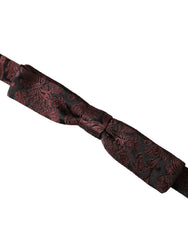 Dolce & Gabbana Maroon Floral Silk Adjustable Neck Men Bow Tie -  Neckties, Men -  Dolce & Gabbana.
