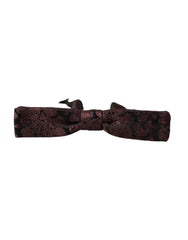 Dolce & Gabbana Maroon Floral Silk Adjustable Neck Men Bow Tie -  Neckties, Men -  Dolce & Gabbana.