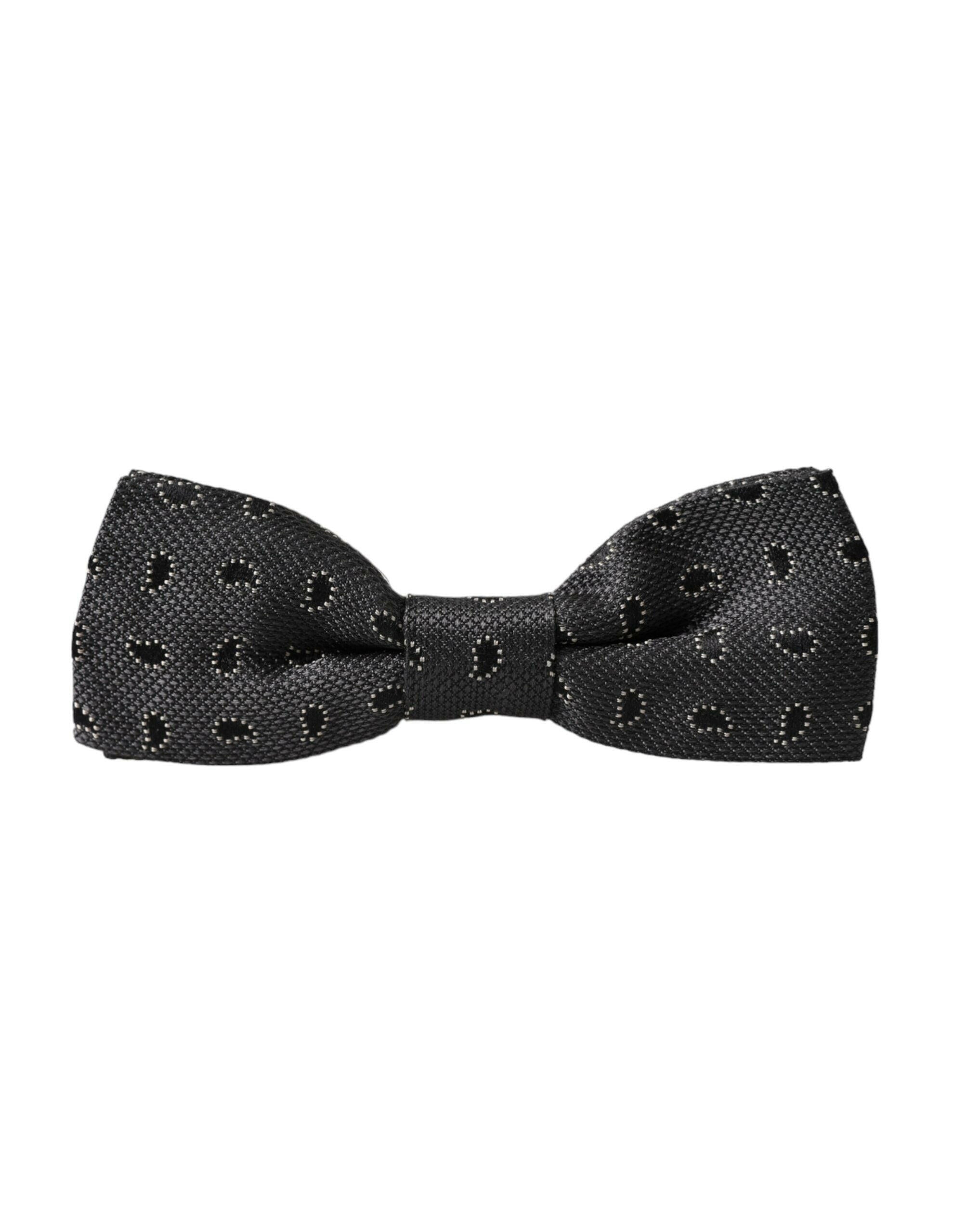 Dolce & Gabbana Black Silk Patterned Adjustable Neck Men Bow Tie -  Neckties, Men -  Dolce & Gabbana. Dolce & Gabbana Black Silk Patterned Adjustable Neck Men Bow Tie -  Neckties, Men -  Dolce & Gabbana.