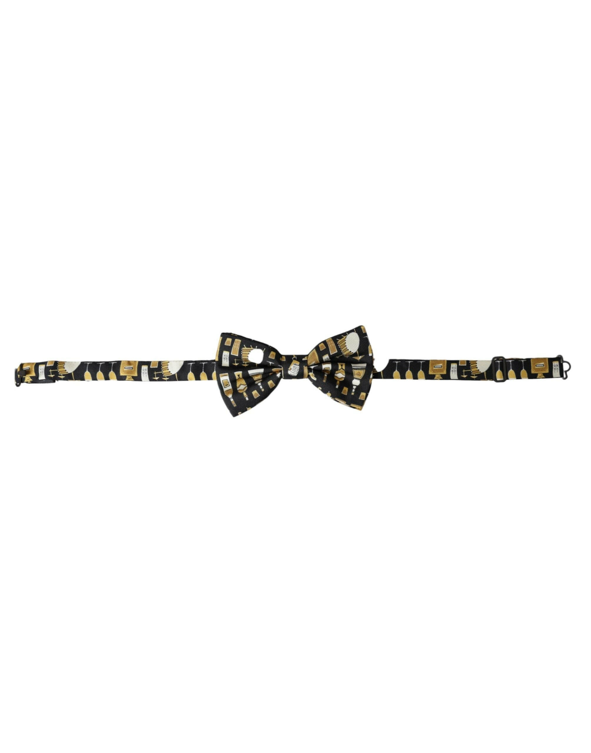 Dolce & Gabbana Black Silk Cocktail Adjustable Neck Men Bow Tie -  Neckties, Men -  Dolce & Gabbana.