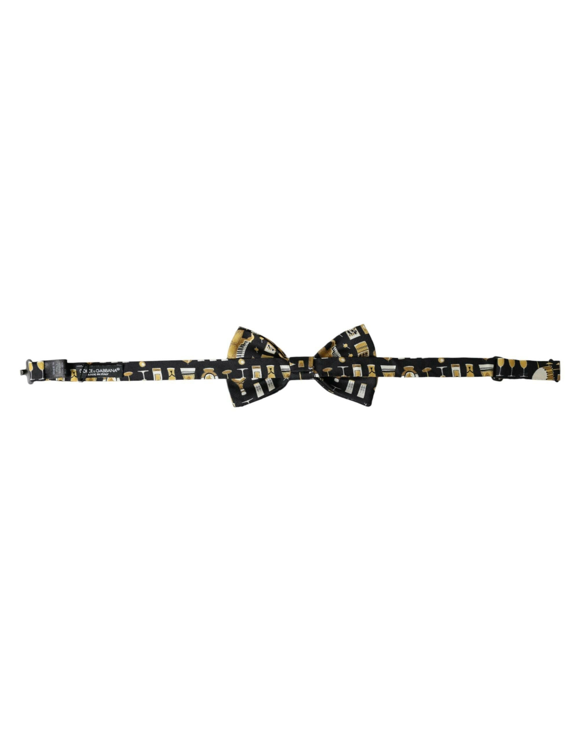 Dolce & Gabbana Black Silk Cocktail Adjustable Neck Men Bow Tie -  Neckties, Men -  Dolce & Gabbana. Dolce & Gabbana Black Silk Cocktail Adjustable Neck Men Bow Tie -  Neckties, Men -  Dolce & Gabbana.