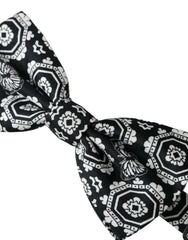 Dolce & Gabbana Black White Printed Adjustable Neck Men Bow Tie -  Neckties, Men -  Dolce & Gabbana.