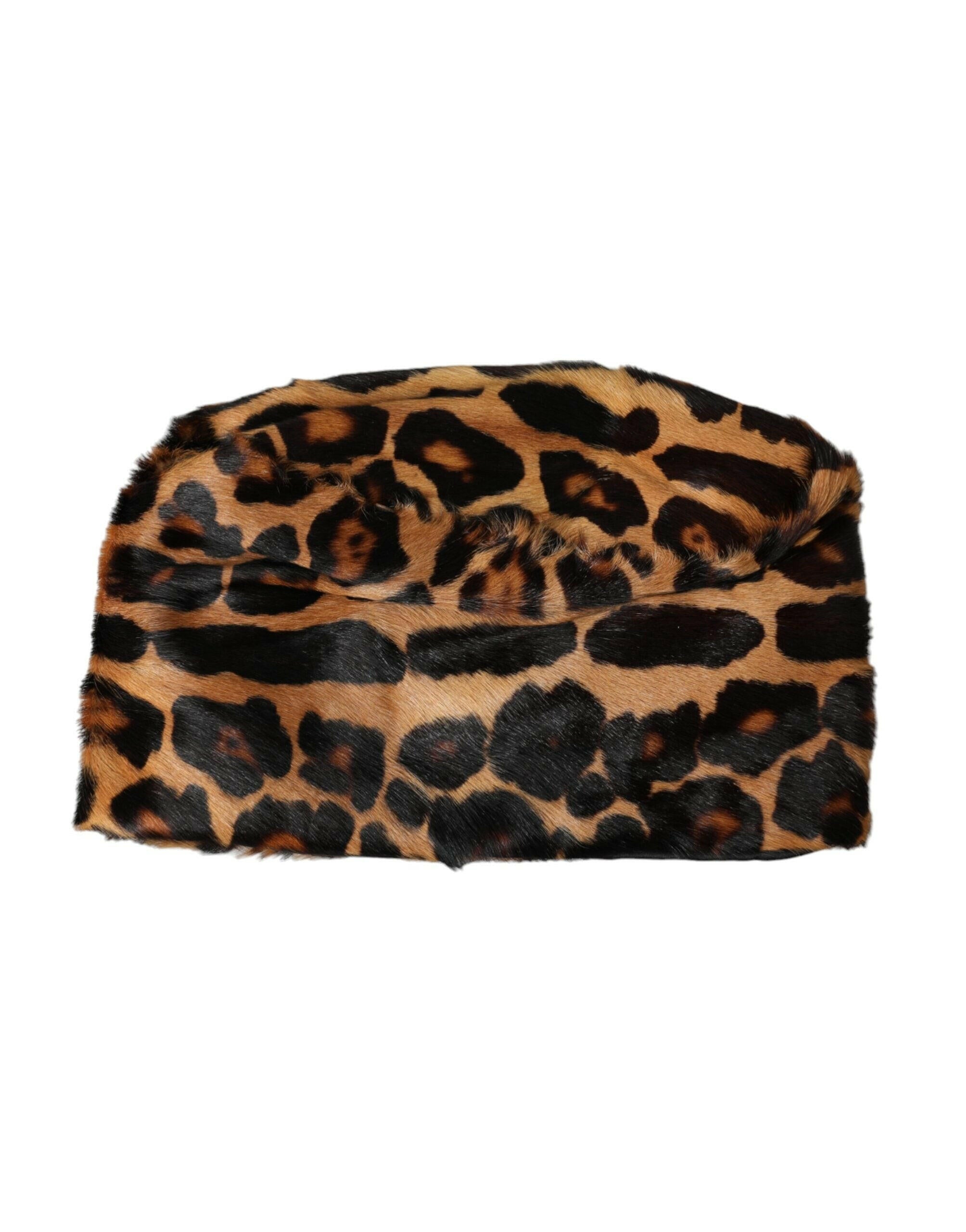 Dolce & Gabbana Brown Leopard Fur Women Bucket Hat -   -  Dolce & Gabbana. Dolce & Gabbana Brown Leopard Fur Women Bucket Hat -   -  Dolce & Gabbana.