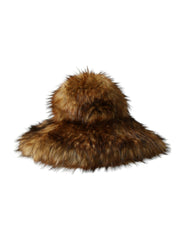 Dolce & Gabbana Brown Modacrylic Faux Fur Bucket Hat - - Dolce & Gabbana.