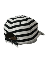 Dolce & Gabbana Black White Stripe Amore Heart Applique Baseball Hat -   -  Dolce & Gabbana.