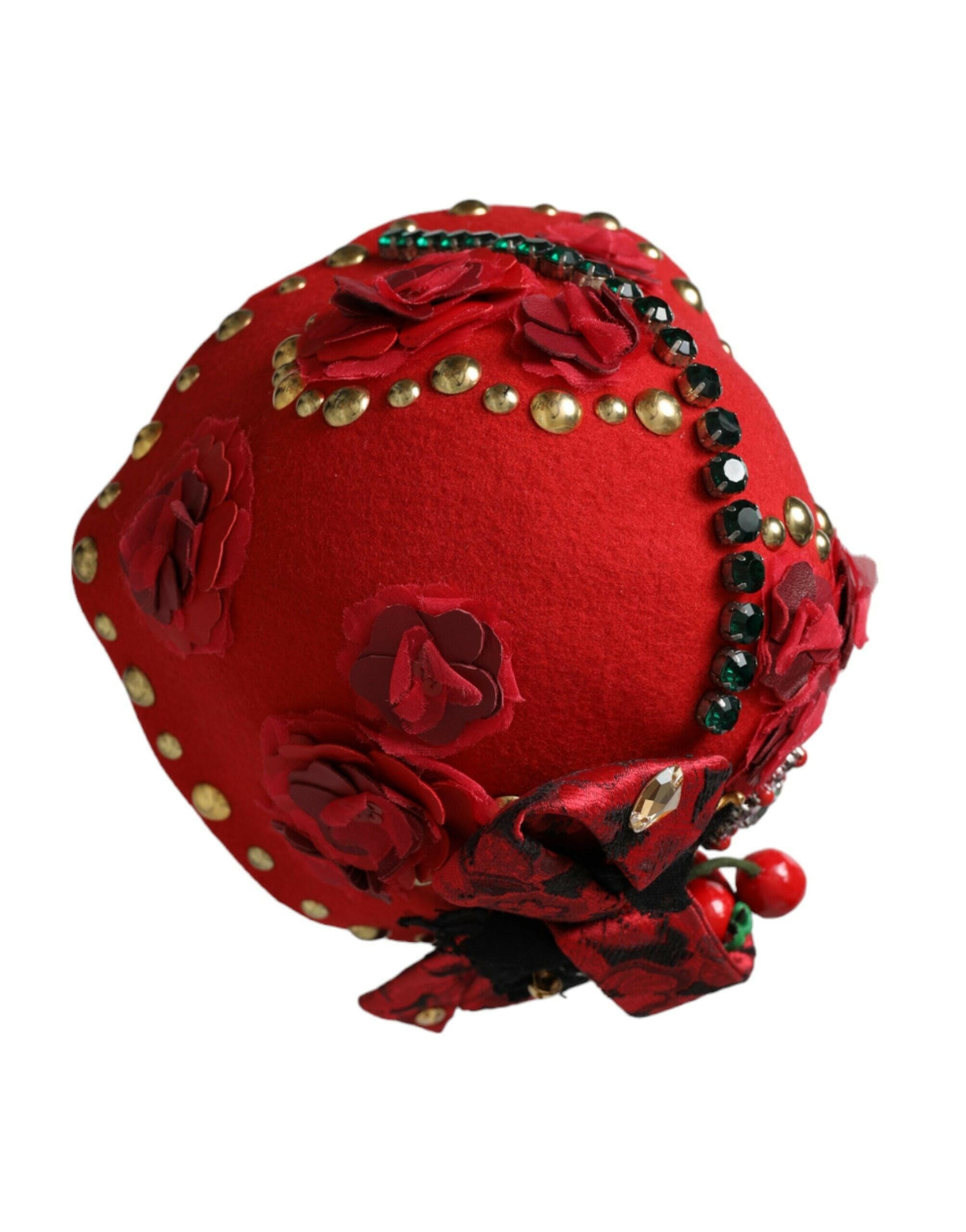 Dolce & Gabbana Red Crystal Gold Roses Brooch Embellished Hat -   -  Dolce & Gabbana. Dolce & Gabbana Red Crystal Gold Roses Brooch Embellished Hat -   -  Dolce & Gabbana.