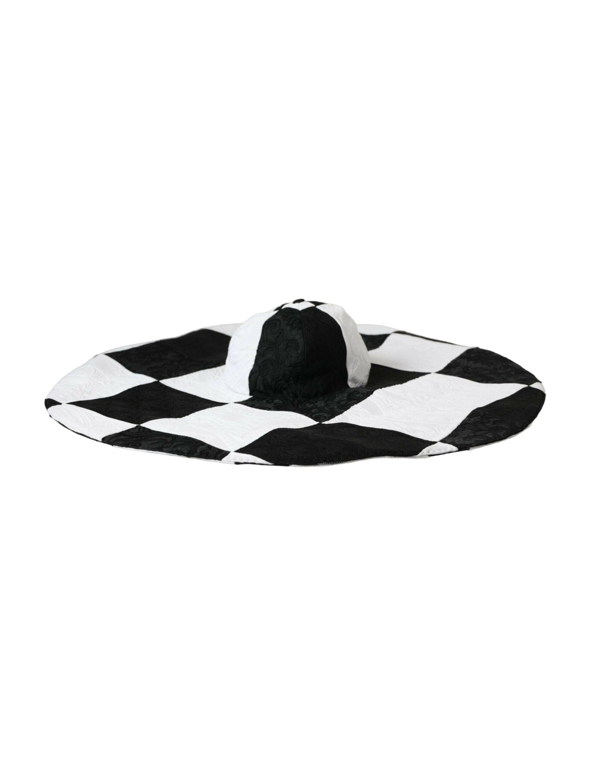Dolce & Gabbana Black White Checkered Wide Brim Floppy Hat -   -  Dolce & Gabbana. Dolce & Gabbana Black White Checkered Wide Brim Floppy Hat -   -  Dolce & Gabbana.