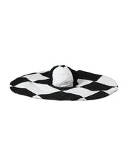 Dolce & Gabbana Black White Checkered Wide Brim Floppy Hat -   -  Dolce & Gabbana.