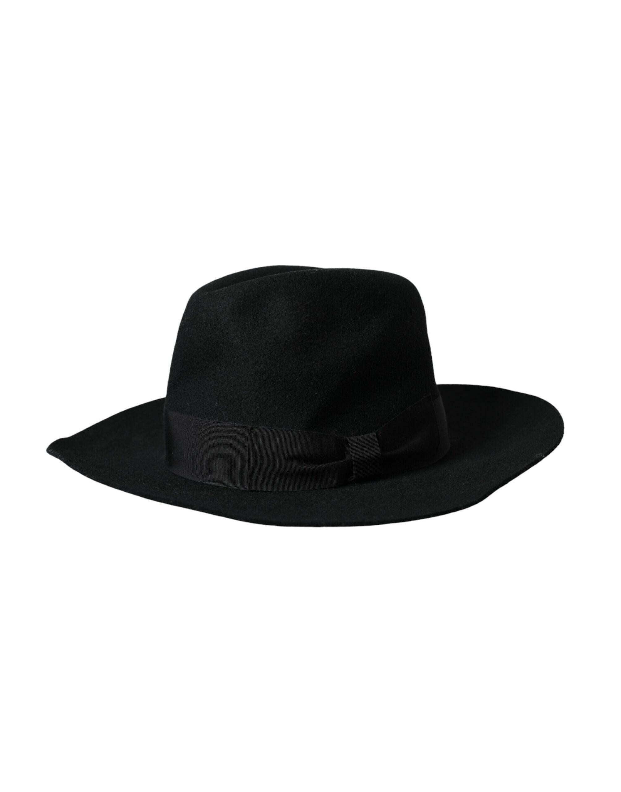 Dolce & Gabbana Black Rabbit Fedora Trilby Women Hat -   -  Dolce & Gabbana.