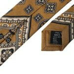 Dolce & Gabbana Yellow 100% Silk Wheel Print Adjustable Men Tie -  Neckties, Men -  Dolce & Gabbana.