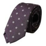 Dolce & Gabbana Purple 100% Silk Polka Dot Adjustable Men Tie -  Neckties, Men -  Dolce & Gabbana.
