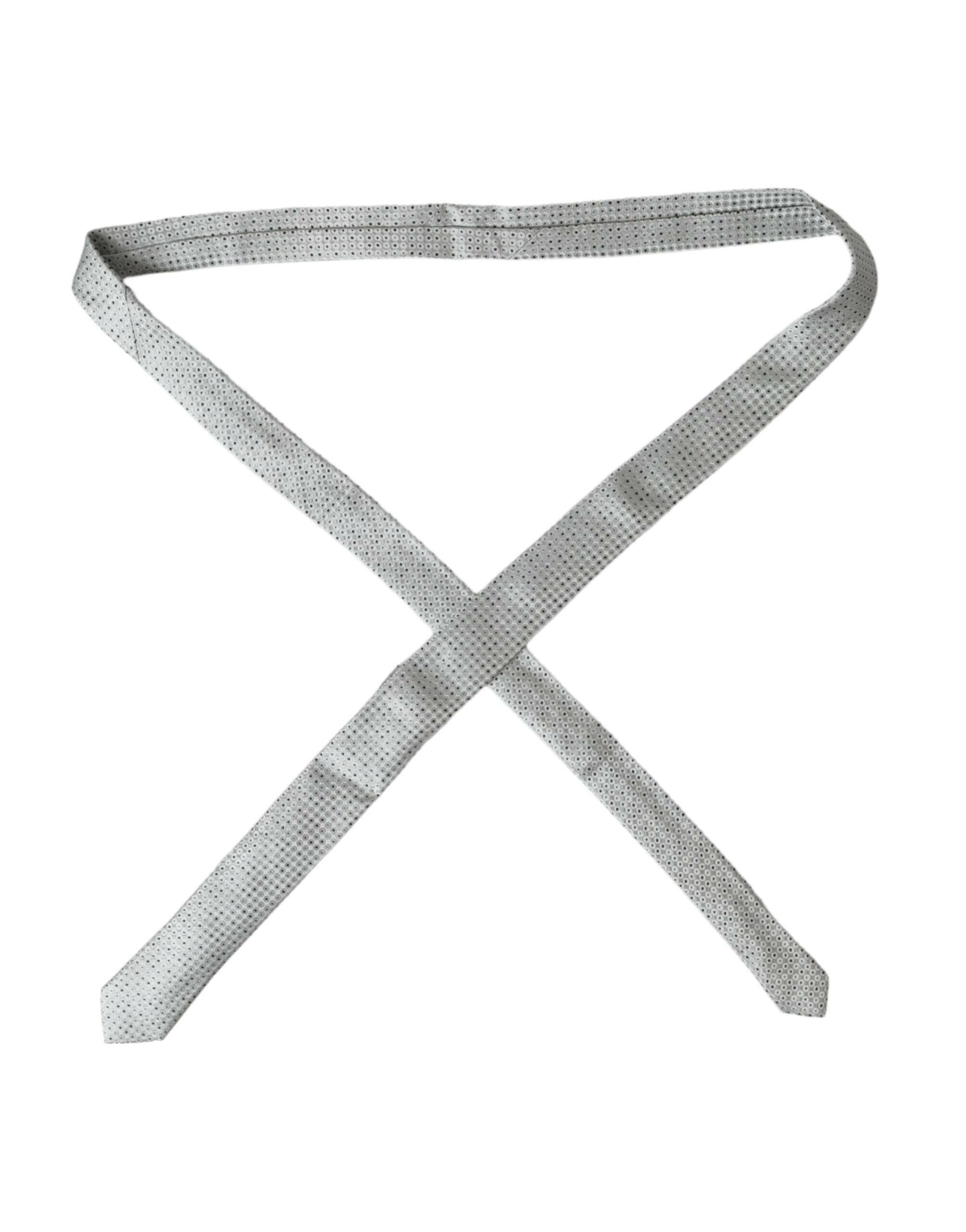 Dolce & Gabbana Light Gray Polka Dot Silk Adjustable Men Tie -  Neckties, Men -  Dolce & Gabbana. Dolce & Gabbana Light Gray Polka Dot Silk Adjustable Men Tie -  Neckties, Men -  Dolce & Gabbana.