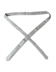 Dolce & Gabbana Light Gray Polka Dot Silk Adjustable Men Tie -  Neckties, Men -  Dolce & Gabbana.