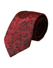 Dolce & Gabbana Red Floral Brocade Silk Adjustable Men Tie -  Neckties, Men -  Dolce & Gabbana.