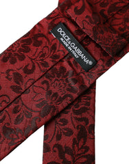 Dolce & Gabbana Red Floral Brocade Silk Adjustable Men Tie -  Neckties, Men -  Dolce & Gabbana.