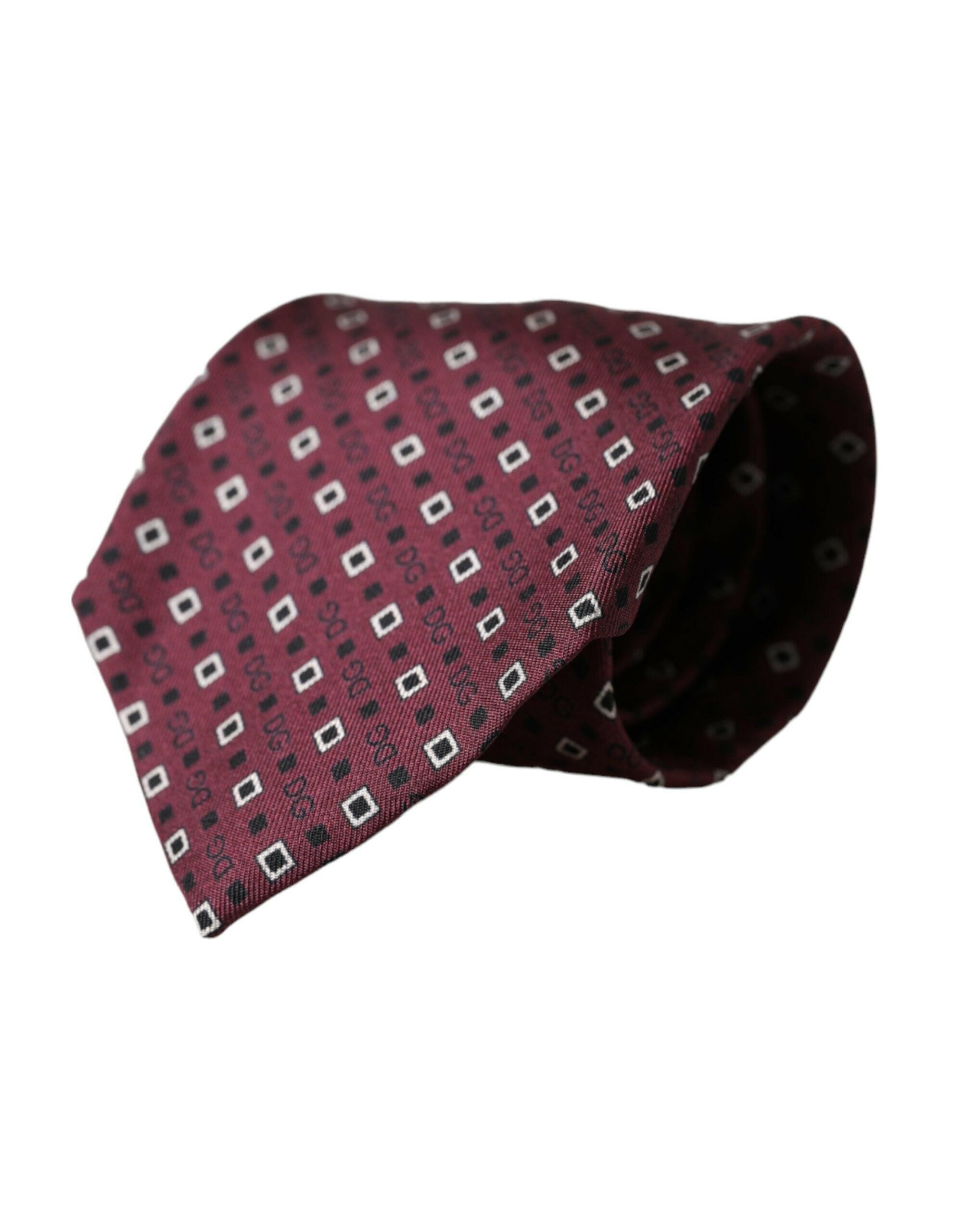 Dolce & Gabbana Maroon Silk Branded Logo Adjustable Men Tie -  Neckties, Men -  Dolce & Gabbana. Dolce & Gabbana Maroon Silk Branded Logo Adjustable Men Tie -  Neckties, Men -  Dolce & Gabbana.