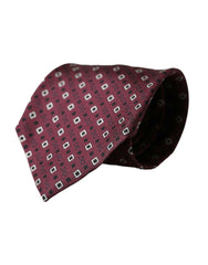 Dolce & Gabbana Maroon Silk Branded Logo Adjustable Men Tie -  Neckties, Men -  Dolce & Gabbana.