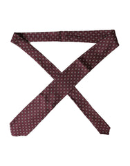 Dolce & Gabbana Maroon Silk Branded Logo Adjustable Men Tie -  Neckties, Men -  Dolce & Gabbana.
