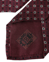 Dolce & Gabbana Maroon Silk Branded Logo Adjustable Men Tie -  Neckties, Men -  Dolce & Gabbana.