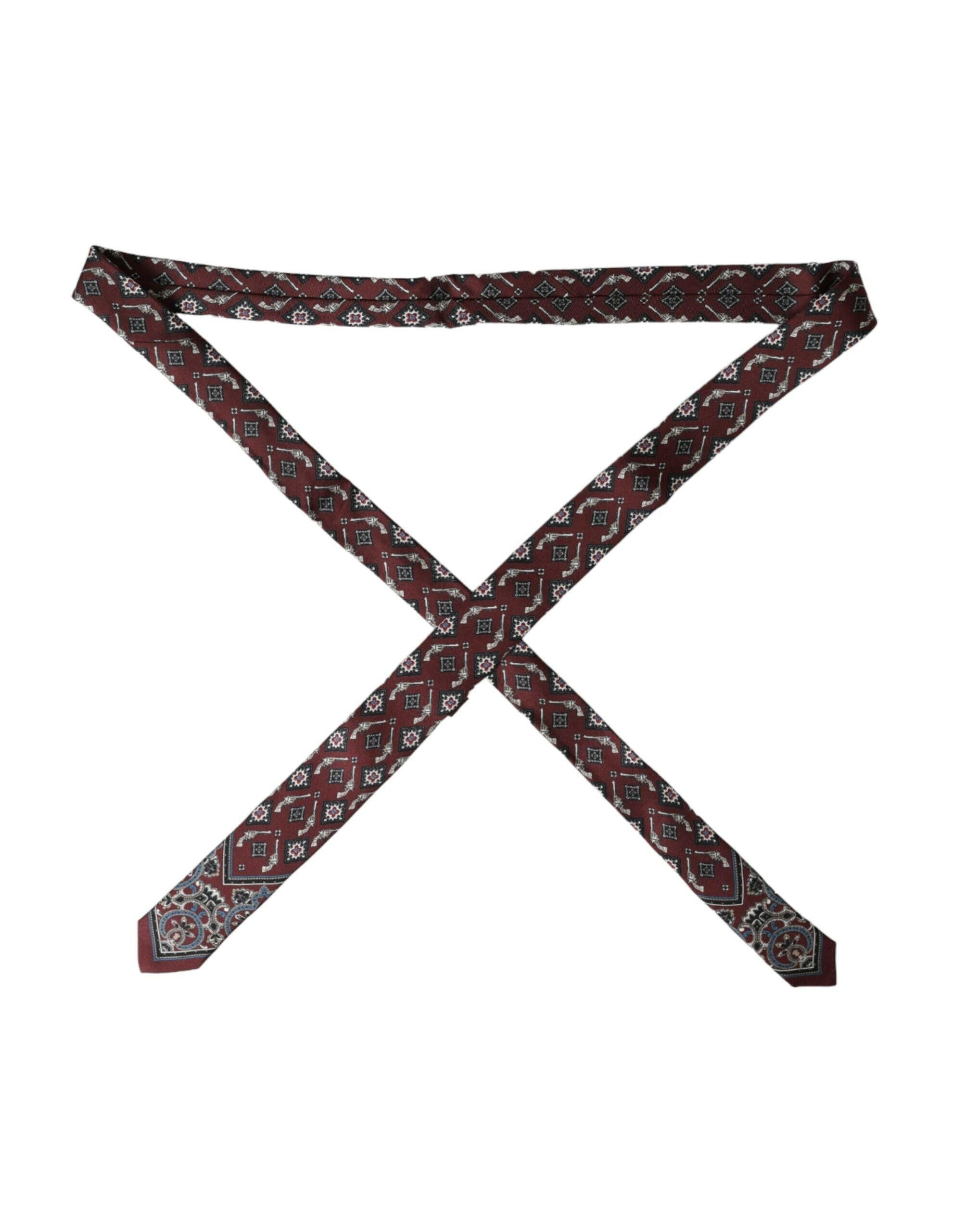 Dolce & Gabbana Bordeaux Printed 100% Silk Adjustable Men Tie -  Neckties, Men -  Dolce & Gabbana. Dolce & Gabbana Bordeaux Printed 100% Silk Adjustable Men Tie -  Neckties, Men -  Dolce & Gabbana.