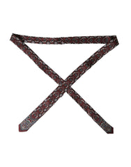 Dolce & Gabbana Bordeaux Printed 100% Silk Adjustable Men Tie -  Neckties, Men -  Dolce & Gabbana.