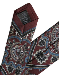 Dolce & Gabbana Bordeaux Printed 100% Silk Adjustable Men Tie -  Neckties, Men -  Dolce & Gabbana.